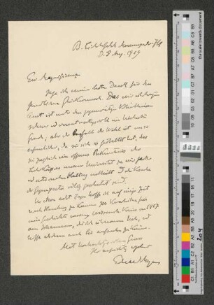 Brief an Werner von Melle