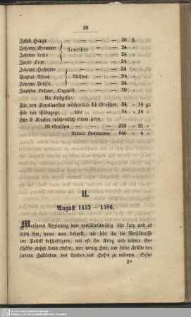 II. August 1553 - 1586