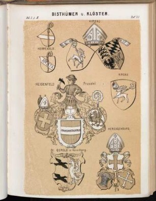 Taf. 73. Hirsau. - Herrenalb. - Heidenfeld Propstei - Hirsau - Herzogenburg. - St. Gerold in Voralberg.
