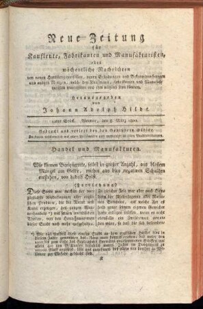 10tes Stück. Weimar, den 8. März 1800.