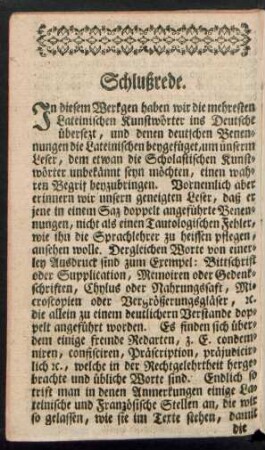 Schlußrede.
