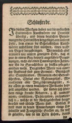Schlußrede.