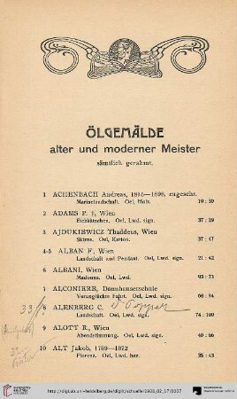 Ölgemälde alter und moderner Meister sämtlich gerahmt (Nr. 1-1034)