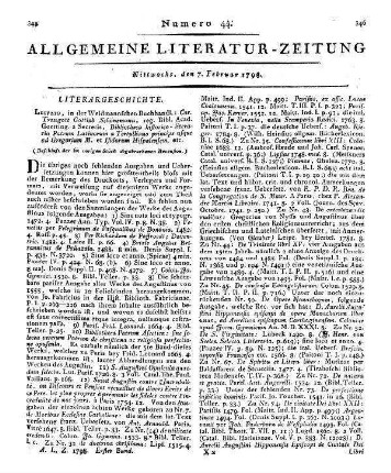 Der denkende und durch Leidensbeyspiele ermunterte Christ auf seinem Krankenbette. Eine Zugabe zum Krankenbesuche in seine Eigenschaften etc. Von desselben Verf.  Rieger 1795