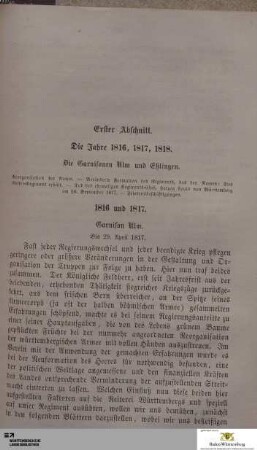 1. Die Jahre 1816, 1817, 1818