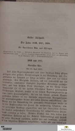 1. Die Jahre 1816, 1817, 1818