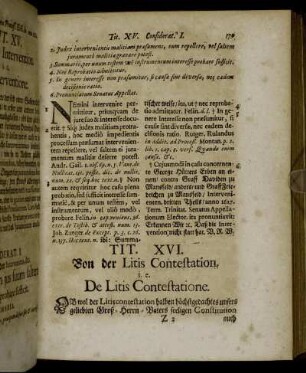 Tit. XVI. Von der Litis Contestation. [...]