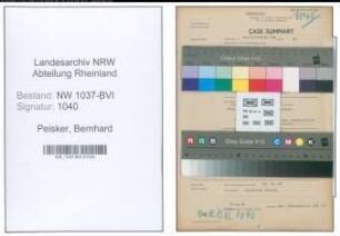 Entnazifizierung Bernhard Peisker , geb. 23.07.1890 (Lehrer)