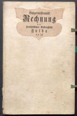IX A 1 - Alte Stadtrechnungen (1778 - 1779)