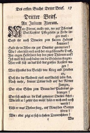 Des ersten Buchs Dritter Brief.