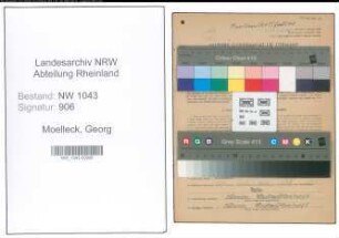 Entnazifizierung Georg Moelleck , geb. 20.11.1883 (Metzger)