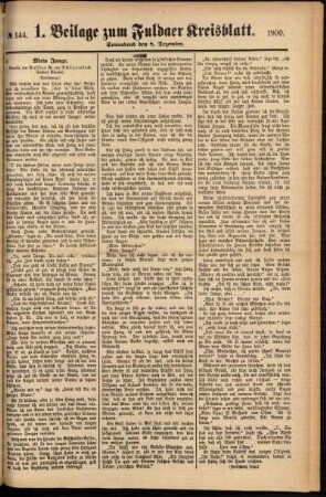 Zweite Ausgabe vom Samstag, den 08. Dezember 1900.