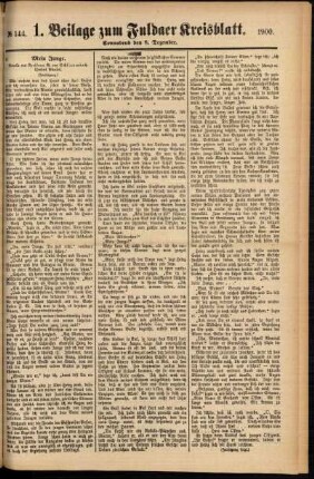 Zweite Ausgabe vom Samstag, den 08. Dezember 1900.