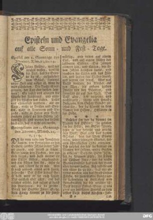 Episteln und Evangelia auf alle Sonn- und Fest-Tage.