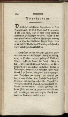 Vergnügungen.