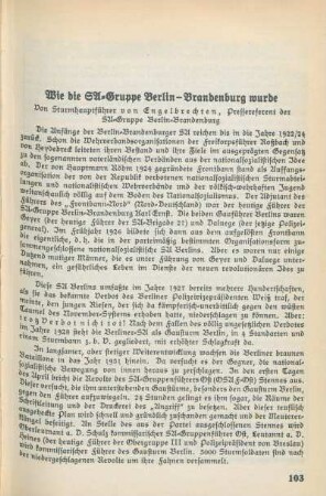 Wie die SA-Gruppe Berlin-Brandenburg wurde