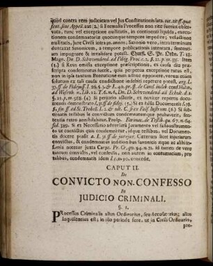 Caput II. De Convicto non Confesso In Judicio Criminali.