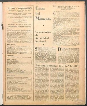 Cosas del momento : Comentarios de actualidad nacional