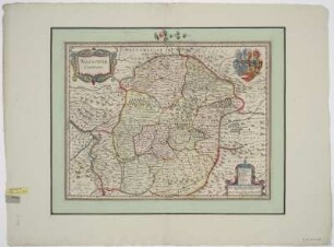 Karte der Grafschaft Nassau, 1:300 000, Kupferstich, um 1630