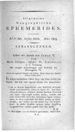 Erstes Stück Mai 1805