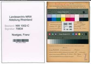 Entnazifizierung Franz Noetges, geb. 23.05.1903 (Vertreter)