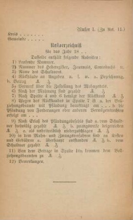 Muster I. (Zu Art. 11.)
