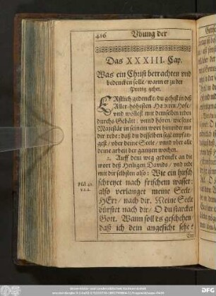 Das XXXIII. Cap. Was ein Christ betrachten und bedencken solle/ wann er zu der Predig gehet.