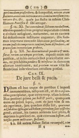 Cap. IX. De jure belli & pacis