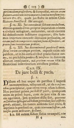 Cap. IX. De jure belli & pacis