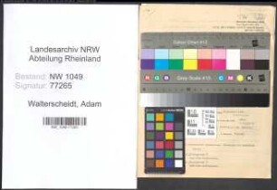 Entnazifizierung Adam Walterscheidt , geb. 05.11.1891 (Kaufmaennischer Angestellter)