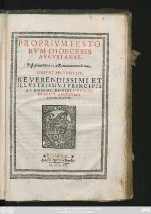 Proprium Festorum Dioecesis Augustanae. Dispositioni Missalis Romani accomodatum