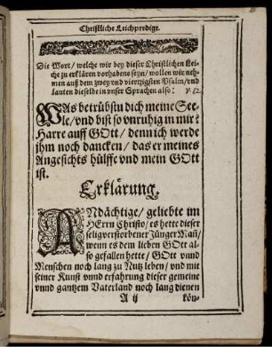 Christliche Leichpredigt [42. Psalm]