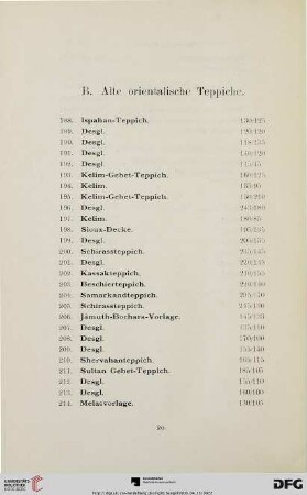 Alte orientalische Teppiche (Nr. 188-321)