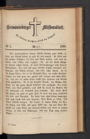 N°. 5. Mai. 1890