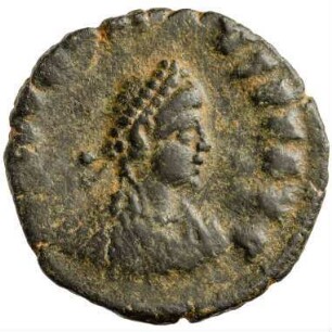 Münze, Aes 4, 395 - 401 n. Chr.