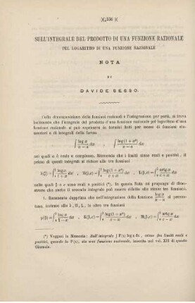 Sull'integrale del prodotto di una funzione razionale pel logaritmo di una funzione razionale.