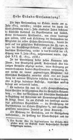 Rechenschafts-Bericht des ständischen Ausschusses 1826