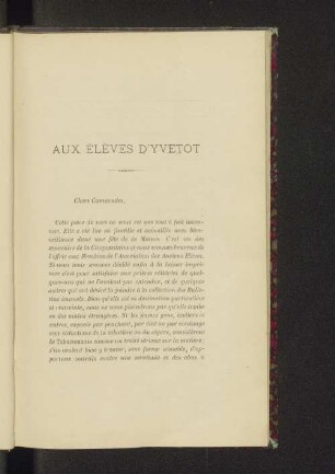 Aux élèves d'yvetot