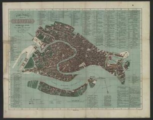 Stadtplan von Venedig, ca. 1:7 000, Farblithographie, ab 1861