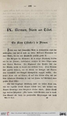 IX. Birman, Siam und Tibet
