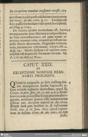 Caput XXIX. De Exceptione Nondum Reassumti Processus