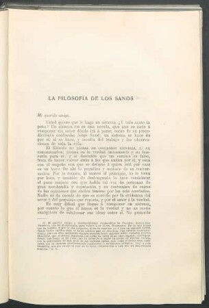 La filosofía de los sanos