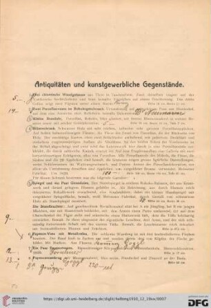 Antiquitäten und kunstgewerbliche Gegenstände (Nr. 1-338)