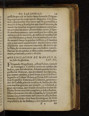Negociacion De Magallanes sobre la especieria. Cap. XC
