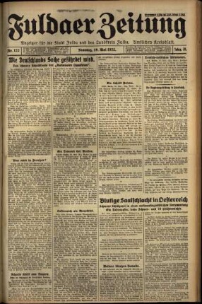 Erste Ausgabe vom Sonntag, den 29. Mai 1932.
