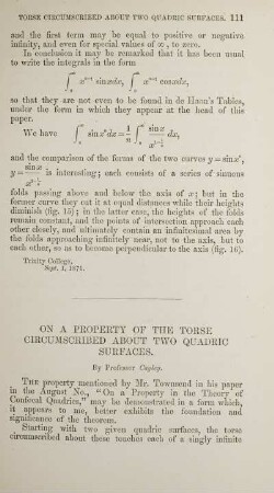 On a property of the torse circumscribed about two quadric surfaces.