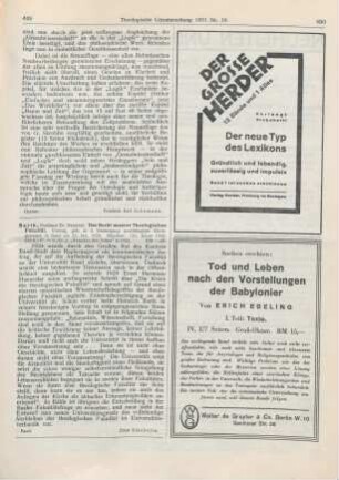 429 [Rezension] Barth, Heinrich, Das Recht unserer Theologischen Fakultät