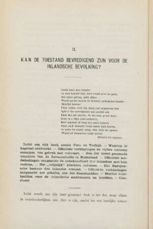 II. Kan de toestand bevredigend zijn voor de inlandsche bevolking?