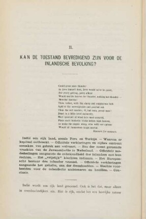 II. Kan de toestand bevredigend zijn voor de inlandsche bevolking?