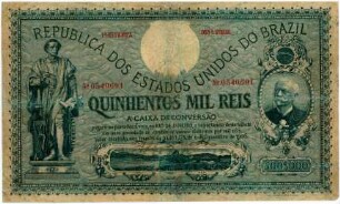 Geldschein, 500.000 Reis, 6.12.1906